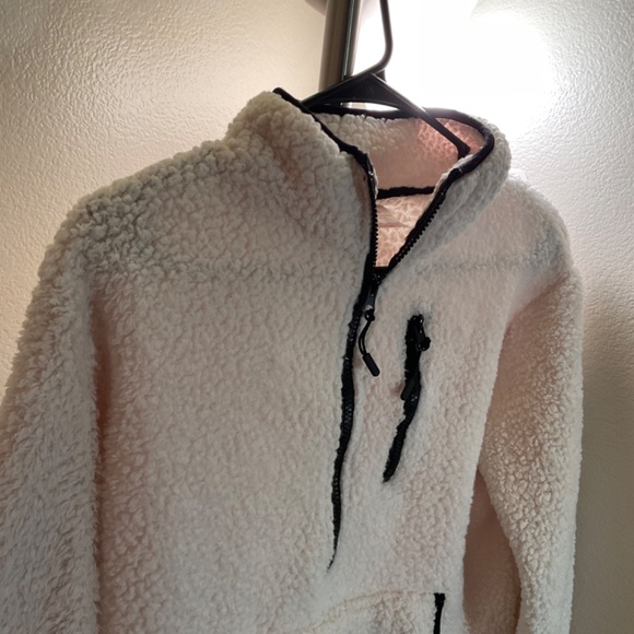 Small White Sherpa Half Zip - Picture 2 of 3